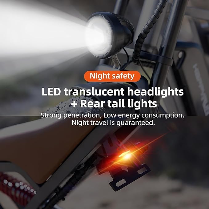 Vélo électrique tout-terrain HAPPYRUN G60C 20" à pneus larges